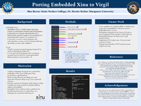 poster detailing summer 2022 work on porting virgil to E Xinu
